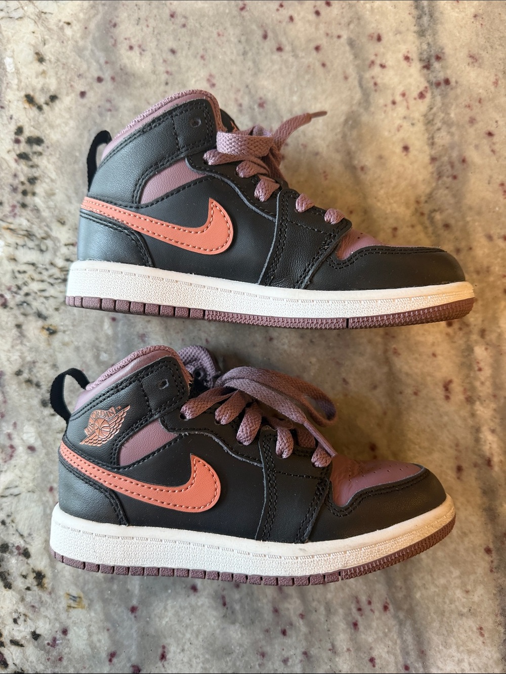 Nike Kids High-Top Sneakers in Black and Pink Coral
